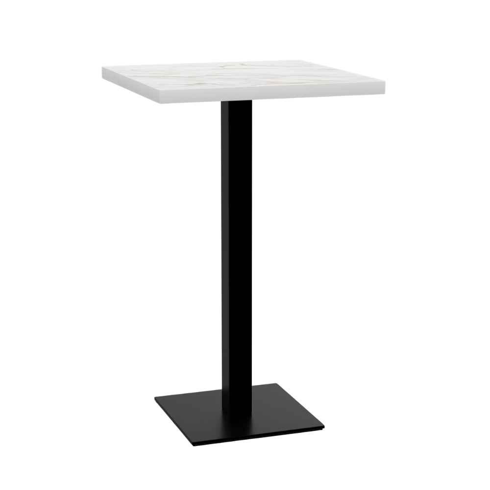 Gastro barový stůl / vysoký stůl 80x80 cm | D4448 LV mramor bílý | litinový rám Premium