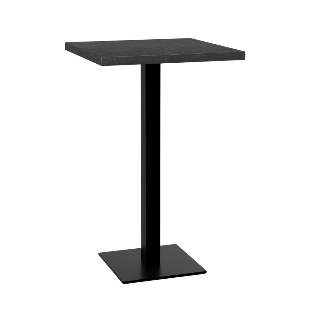 Gastro barový stůl 70x70 cm | D4878 LV mramor tmavý | litinový rám