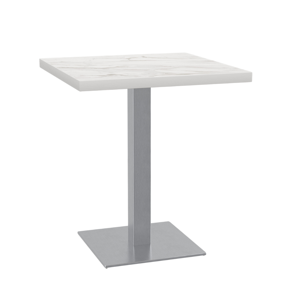 Bistro stůl 70x70 cm | D4448 LV mramor bílý | rám z nerezové oceli