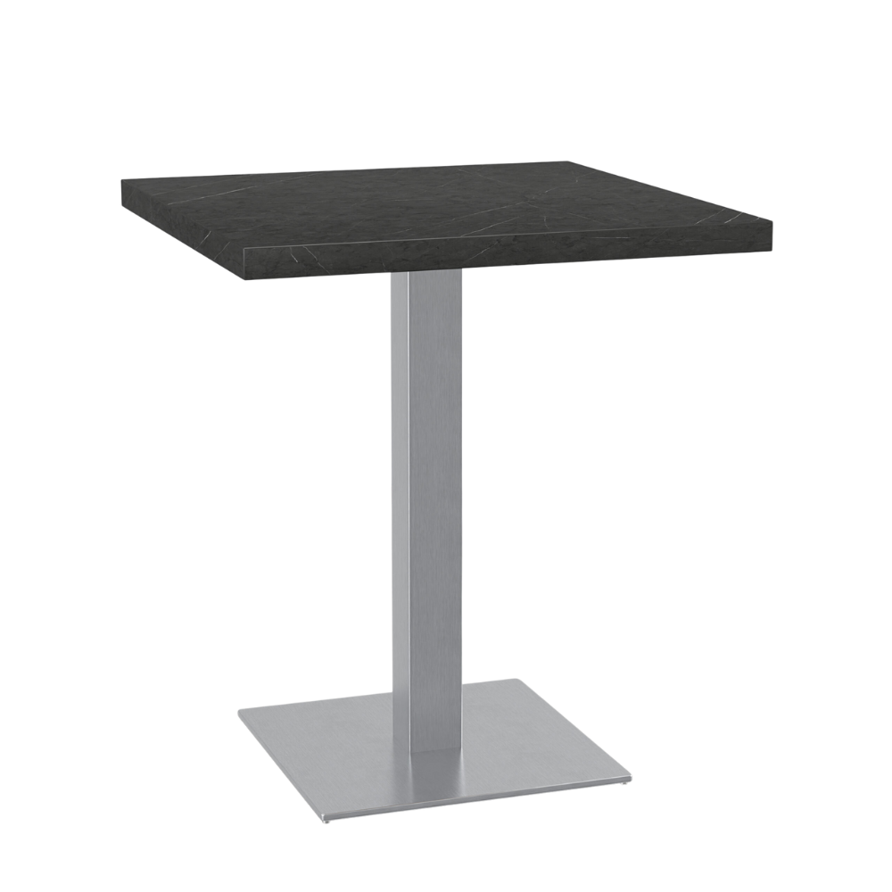 Bistro stůl 70x70 cm | D4878 LV Tmavý mramor | Nerezový rám