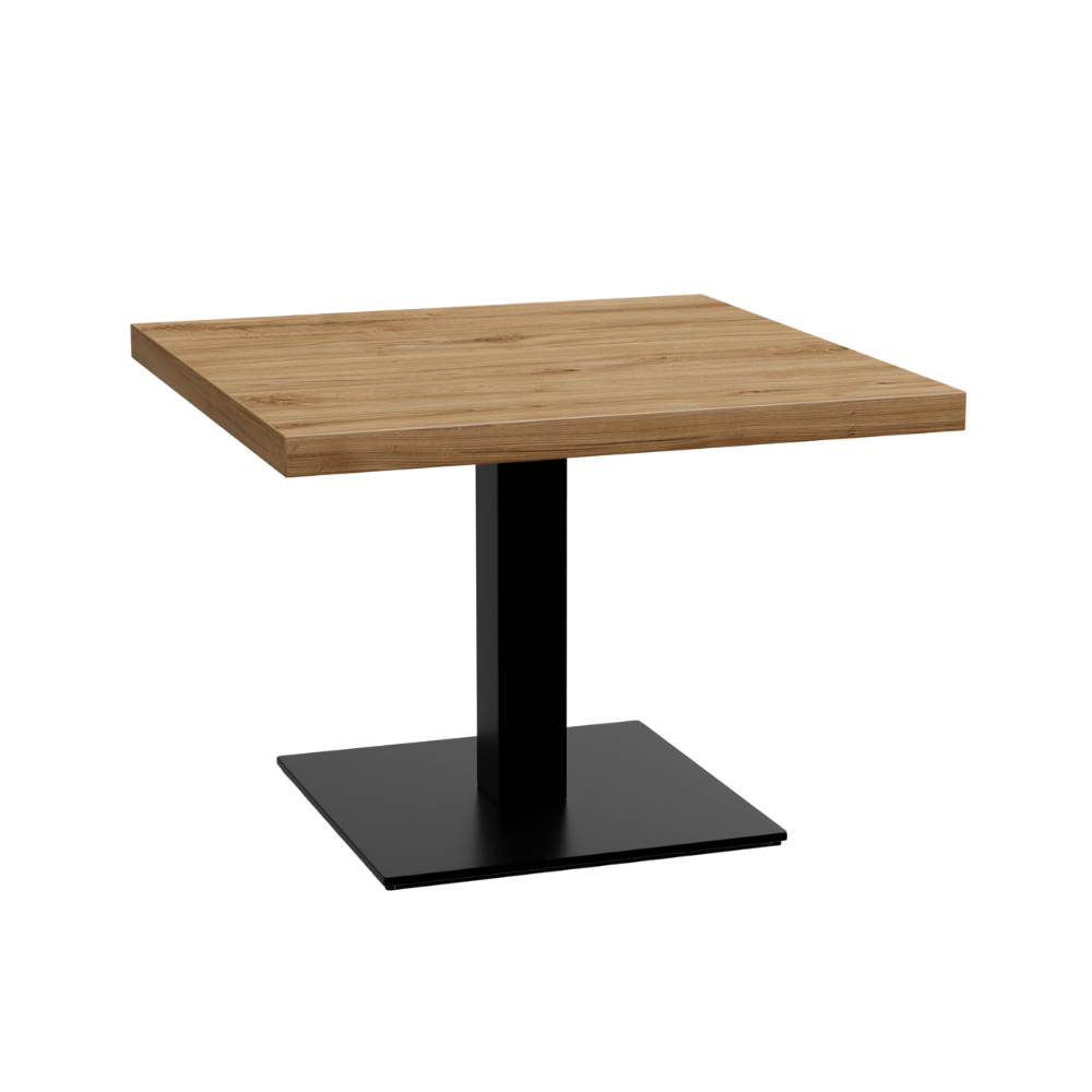 Gastro lounge stůl 80x80 cm | dub Rome přírodní | litinový rám | výška 45 cm