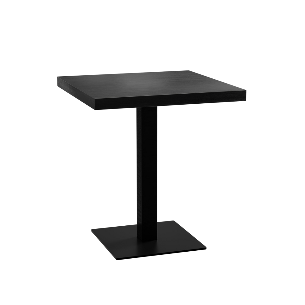 Bistro stůl 50x50 cm | tmavý vzhled dřeva | litinový rám