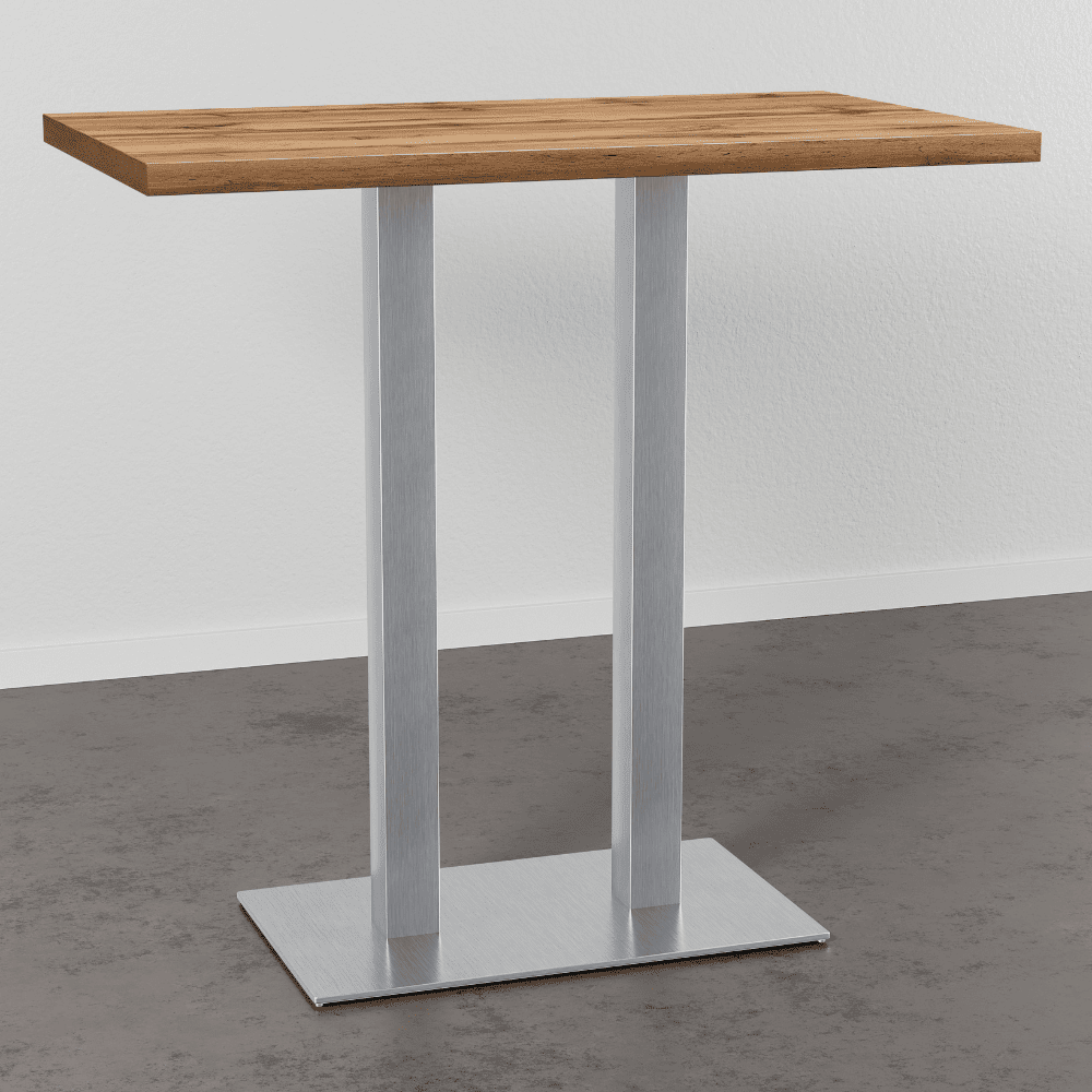 Gastro barový stůl 110x60 cm | dub Rome přírodní | rám z nerezové oceli - Obrázek 2
