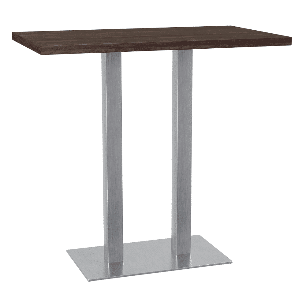 Gastro barový stůl 110x60 cm | ořech | rám z nerezové oceli