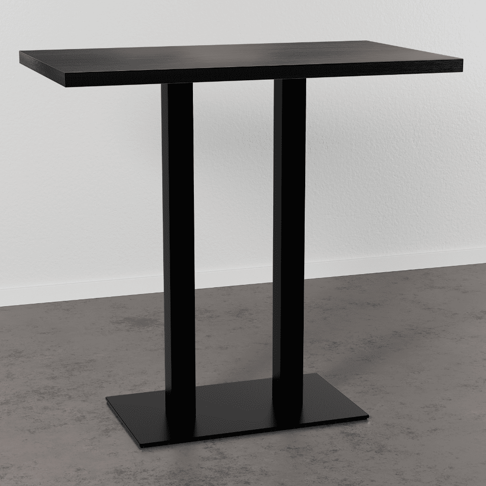 Gastro barový stůl 110x60 cm | vzhled tmavého dřeva | litinový rám - Obrázek 2