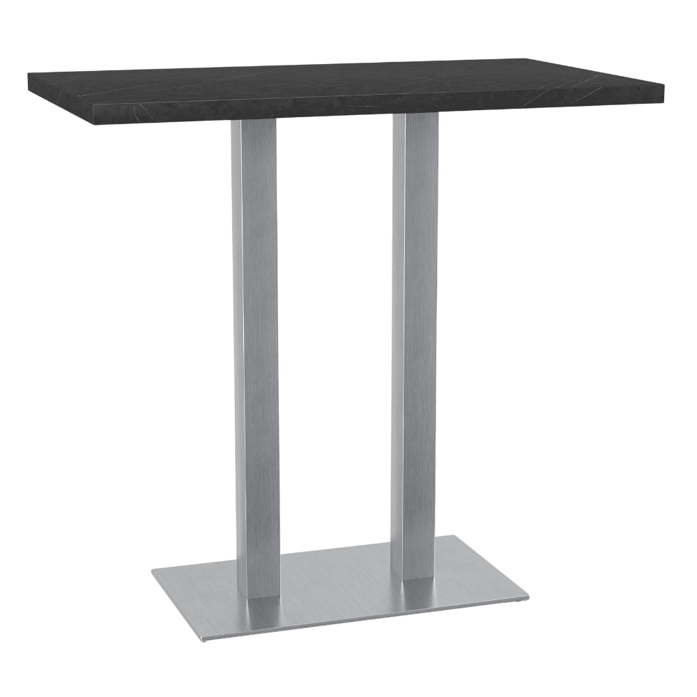 Gastro barový stůl 120x70 cm | tmavý mramor | rám z nerezové oceli