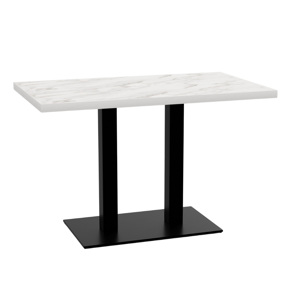 Bistro stůl 110x60 cm | mramor bílý | litinový rám