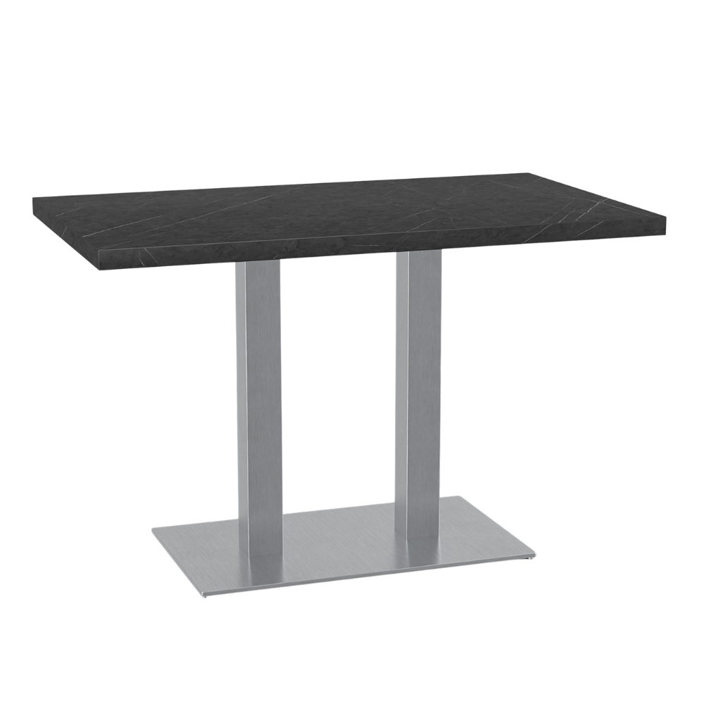 Bistro stůl 120x80 cm | tmavý mramor | rám z nerezové oceli