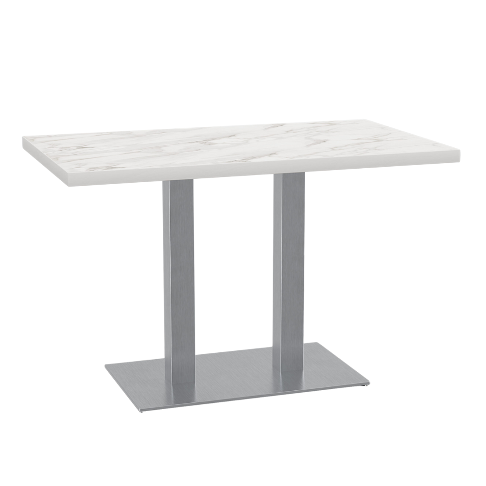 Bistro stůl 120x80 cm | mramor bílý | rám z nerezové oceli