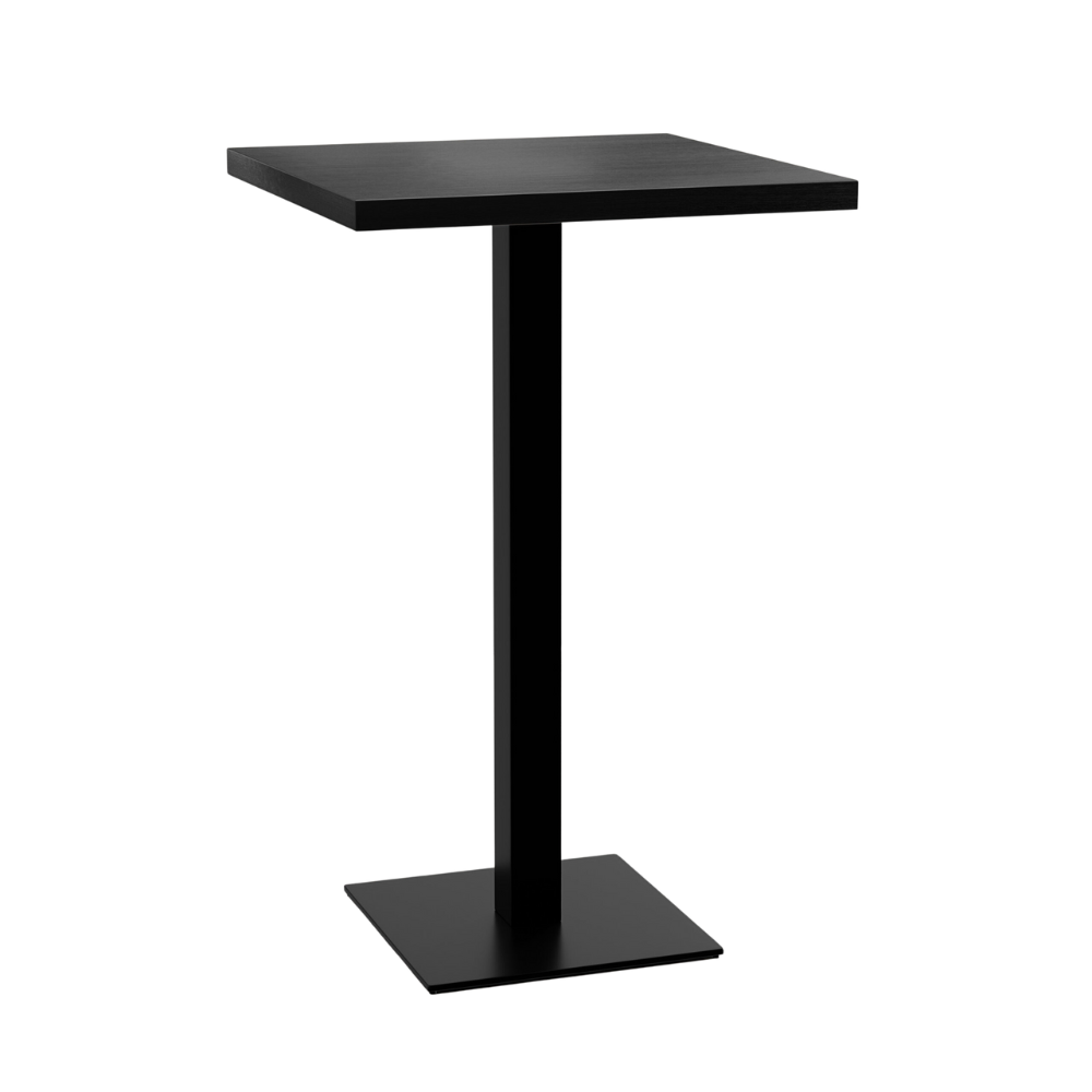Gastro barový stůl 70x70 cm | vzhled tmavého dřeva | litinový rám