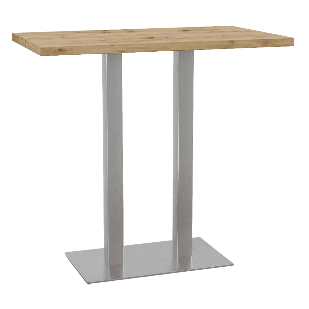 Gastro barový stůl 110x60 cm | dub Artisan | rám z nerezové oceli