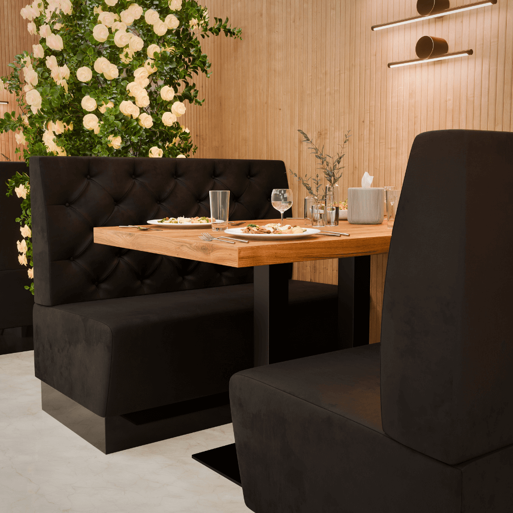 Amsterdam Samtstoff Chesterfield Referenz 2 schwarz