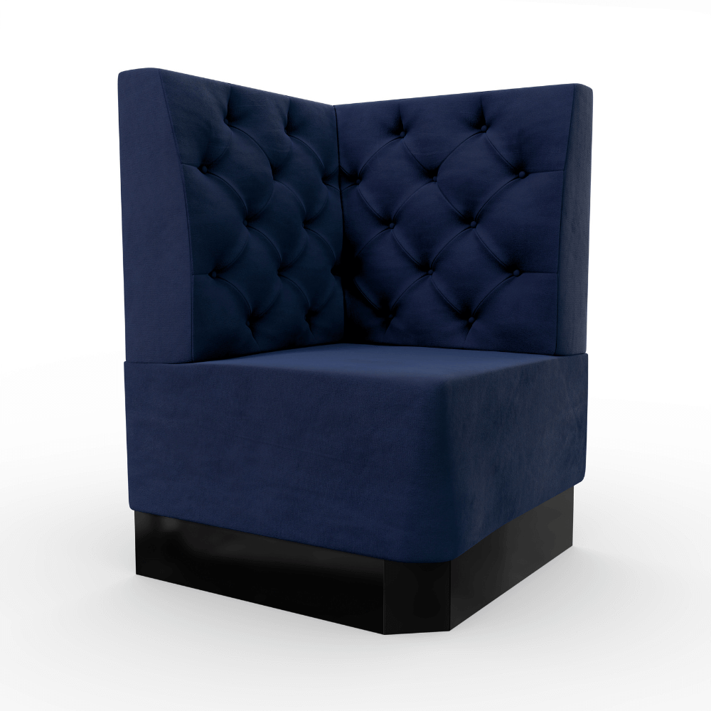 Amsterdam Samtstoff Chesterfield Ecke blau