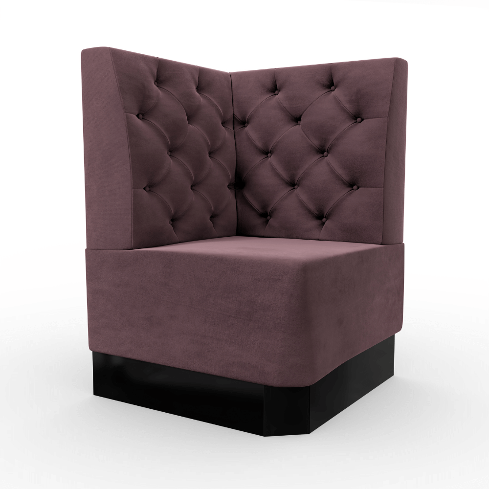 Amsterdam Samtstoff Chesterfield Ecke rosa