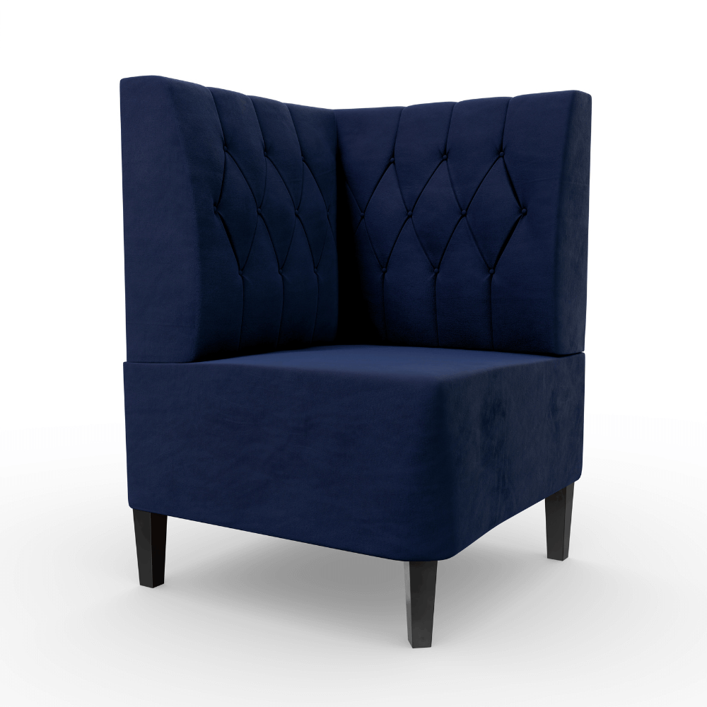 Paris Samtstoff Diamant Ecke blau
