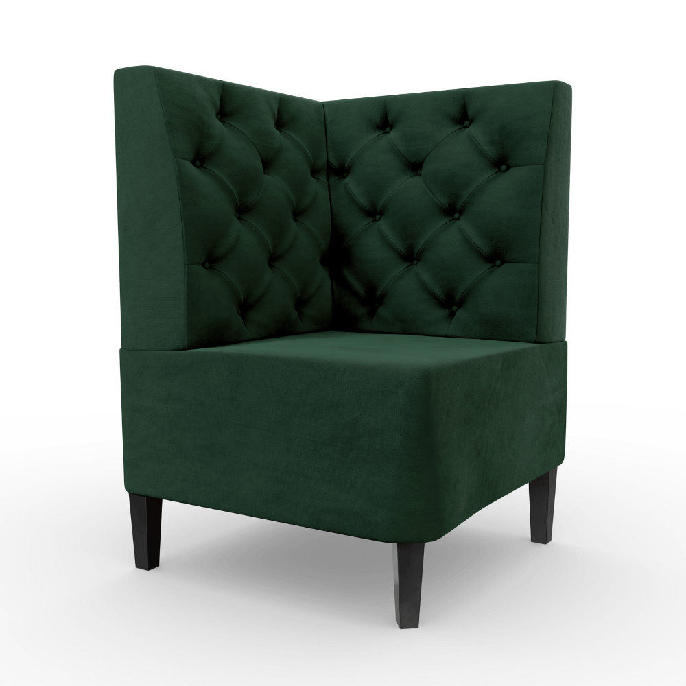 Paris Samtstoff Chesterfield Ecke grün