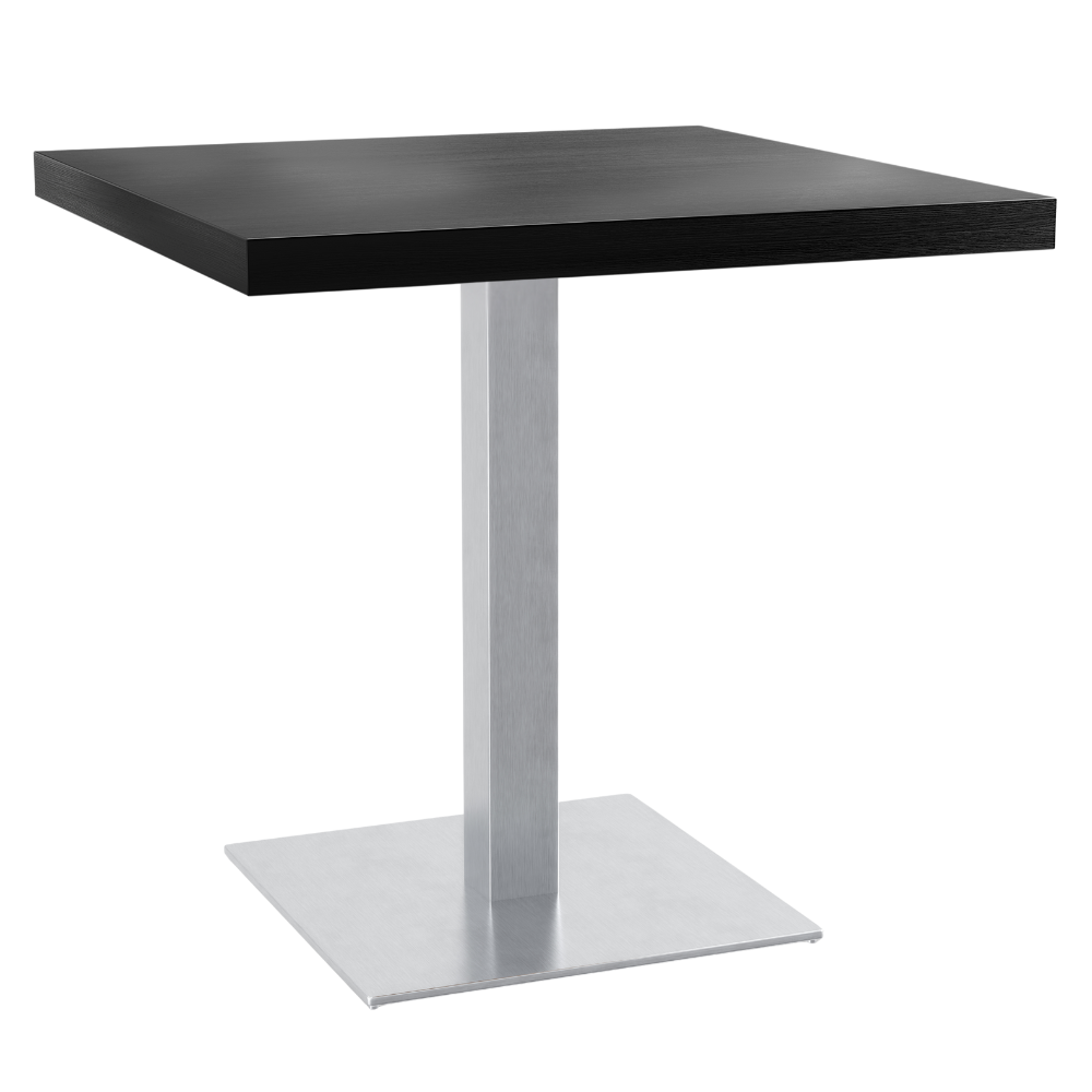Bistrotisch 36 mm Schwarz Quadratisch Edelstahl.png